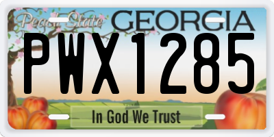 GA license plate PWX1285