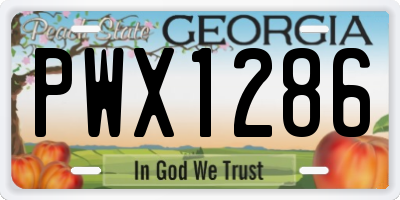 GA license plate PWX1286