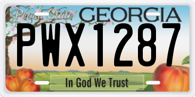 GA license plate PWX1287