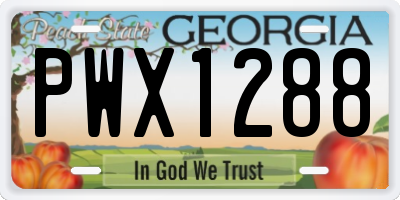 GA license plate PWX1288
