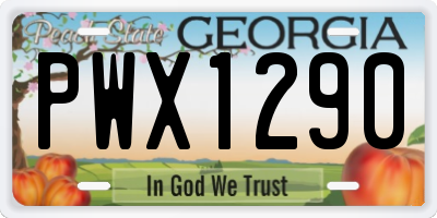 GA license plate PWX1290