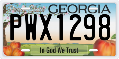 GA license plate PWX1298