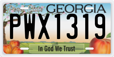 GA license plate PWX1319