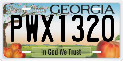 GA license plate PWX1320