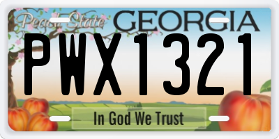 GA license plate PWX1321