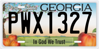 GA license plate PWX1327