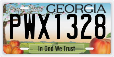 GA license plate PWX1328