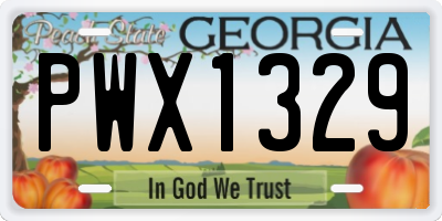 GA license plate PWX1329