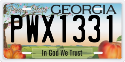 GA license plate PWX1331