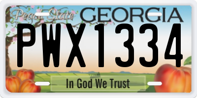GA license plate PWX1334