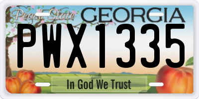 GA license plate PWX1335