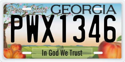 GA license plate PWX1346