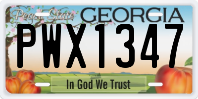 GA license plate PWX1347