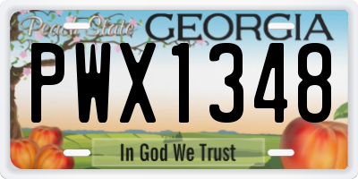 GA license plate PWX1348