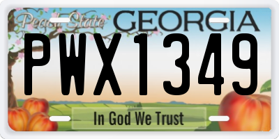 GA license plate PWX1349