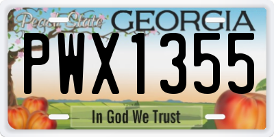 GA license plate PWX1355