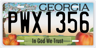 GA license plate PWX1356