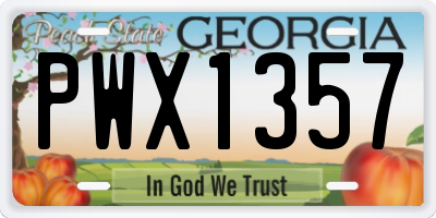 GA license plate PWX1357