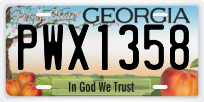 GA license plate PWX1358
