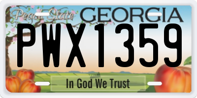 GA license plate PWX1359