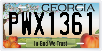 GA license plate PWX1361