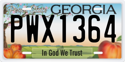 GA license plate PWX1364