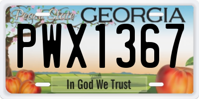 GA license plate PWX1367