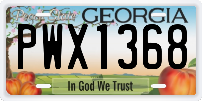 GA license plate PWX1368