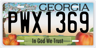 GA license plate PWX1369