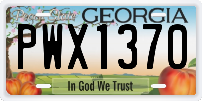 GA license plate PWX1370