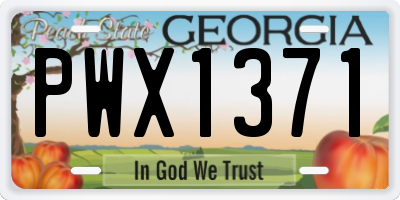 GA license plate PWX1371