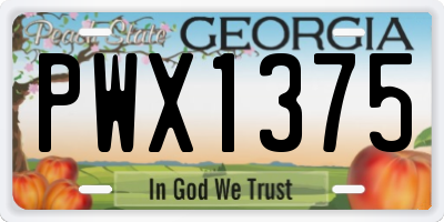 GA license plate PWX1375