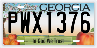 GA license plate PWX1376