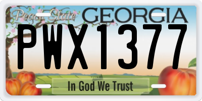 GA license plate PWX1377