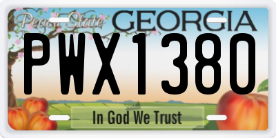 GA license plate PWX1380