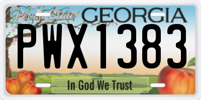 GA license plate PWX1383