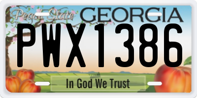 GA license plate PWX1386