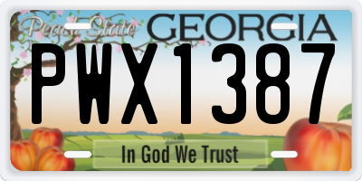 GA license plate PWX1387