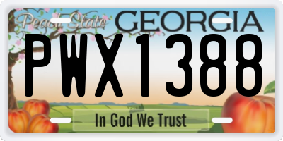 GA license plate PWX1388