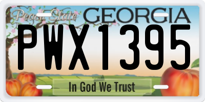 GA license plate PWX1395