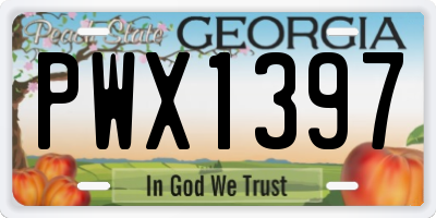 GA license plate PWX1397