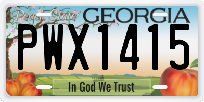 GA license plate PWX1415