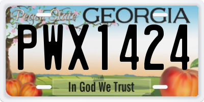 GA license plate PWX1424