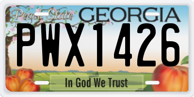 GA license plate PWX1426