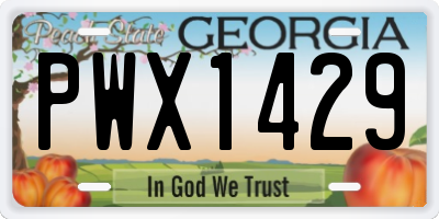 GA license plate PWX1429
