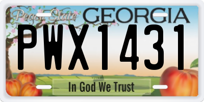 GA license plate PWX1431