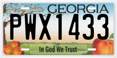 GA license plate PWX1433