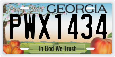 GA license plate PWX1434