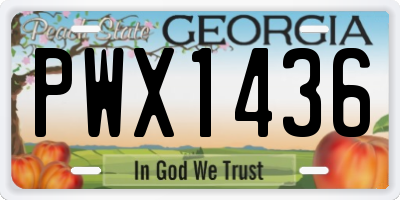 GA license plate PWX1436