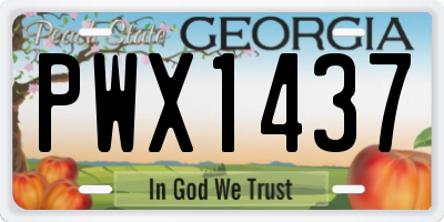 GA license plate PWX1437